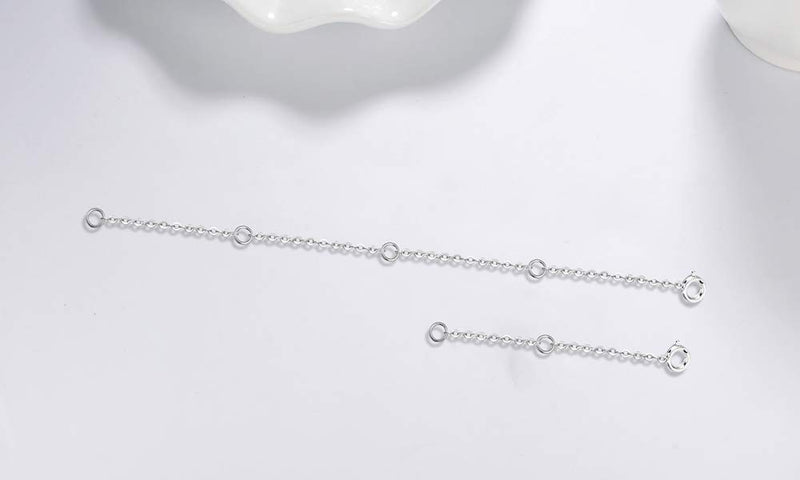 [Australia] - Dorella 2 Pcs Sterling Silver Necklace Extender Chain Set for Necklace Bracelet Durable Adjustable Length 2" 5" Sterling Silver 5" + 2" Rolo Chain Necklace Extender 