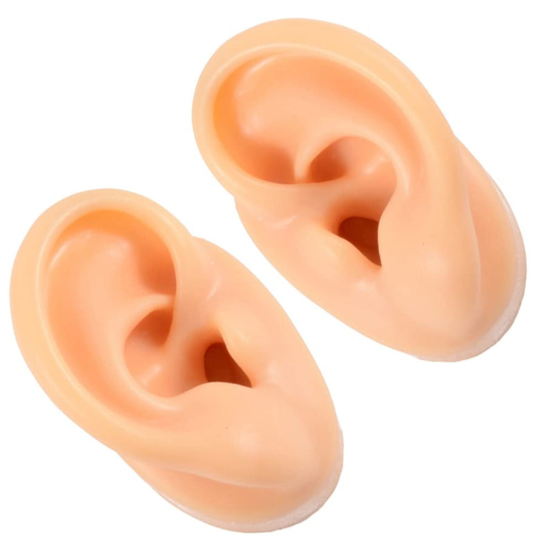 [Australia] - HEMOTON 2pcs Soft Silicone Ear Model Fake Ear Display Sample Ear Display Earrings Sample For Study Practice Teaching Tools Props 