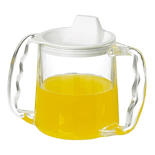 [Australia] - Homecraft Caring Mug, Two Handle Easy Grip Mug, Spill Resistant Portable Travel Mug with Spout Opening for Children, Elderly and Disabled Users , Large Spout, 300ml L (Pack of 1) Non-Retail Packaging Single 