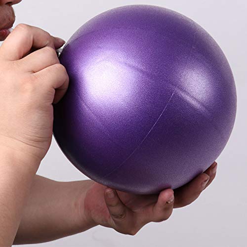 [Australia] - Fortitude Sports Yoga Ball 25cm | Small Soft Mini Pilates Ball for Yoga, Fitness, Core, Stability and Physical Therapy | Inflatable Mini Gym Ball With Inflation Straw Blue 