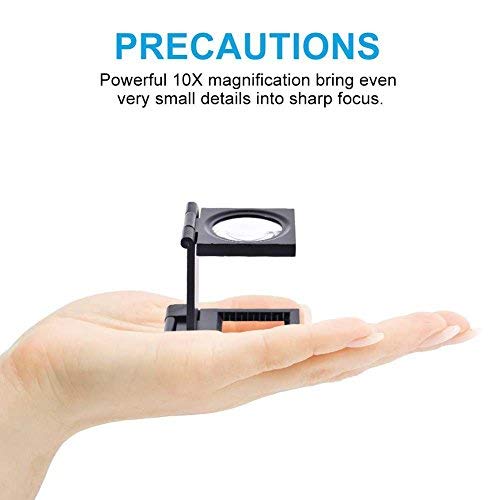 [Australia] - 10X 28mm Mini Three-Folding 10X Magnifier,Zinc Alloy Magnifier Magnifying Glass with Scale,for Textile Optical Jewelry Tool (5Pcs) 