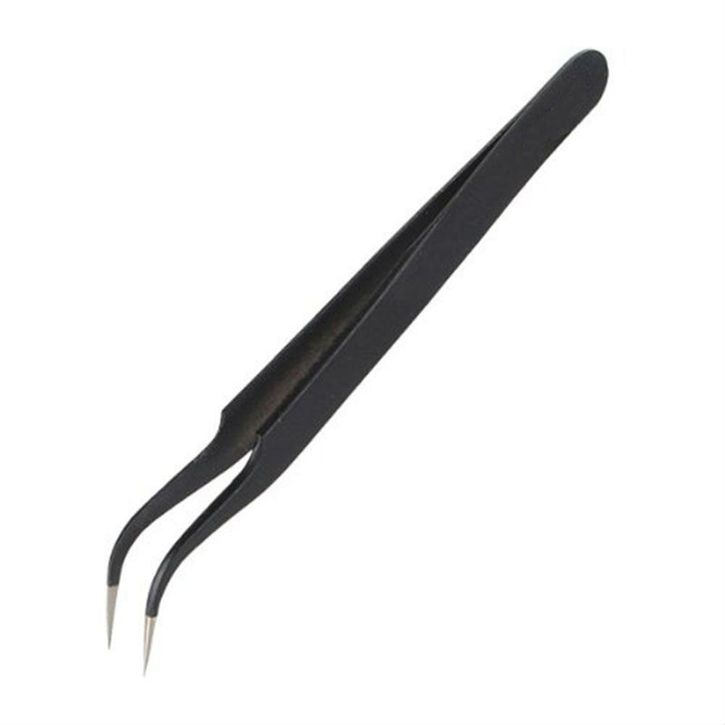 [Australia] - AKOAK The Best Precision Anti-Static Stainless Steel Professional Slim Tip-point and Curved Point Tweezers for Eyelash Extension,Nail Art,Electronics and Jewelry Making,Pack of 2 