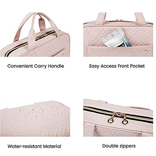 [Australia] - Hanging Travel Cosmetic Bag,Large Capacity Waterproof Toiletry Bag Makeup Bag Cosmetic Organizer with Dry & Wet Compartments Stitching Parttern (Sage Green) Sage Green 
