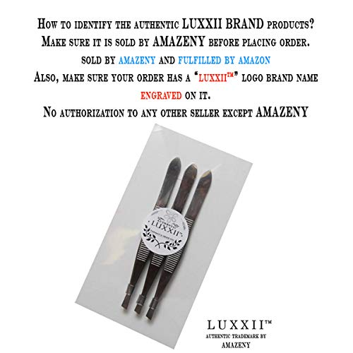 [Australia] - LUXXII (3 Pack) Slant Tweezers - Precision Stainless Steel Slant Tip Tweezers Hair Plucker for Hair and Eyebrows Personal Care (Silver Tone) Silver Tone 