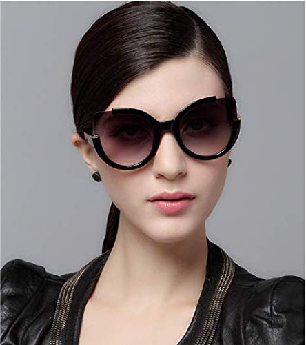 [Australia] - FEISEDY Fashion Oversized Round Square Vintage Cat Eye Sunglasses for Women B2737 Black 55 Millimeters 