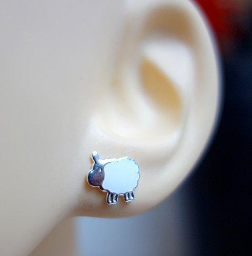 [Australia] - White Sheep Stud Earrings - Sterling Silver Gift 