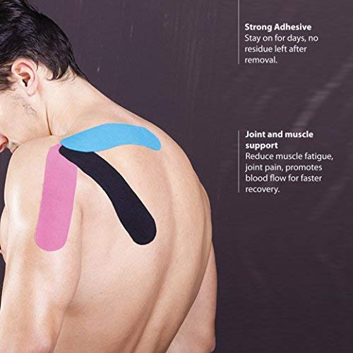 [Australia] - 3-Pack Kinesiology Tape Pro Athletic Sports. Knee, Ankle, Muscle, Kinetic Sport Dynamic, Physical Therapy. Strong-Rock Breathable h2o Resist Cotton.Roll,Uncut,2in x 16.4ft.Bulk k Multi-Coloured 