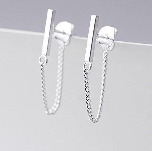 [Australia] - iszie jewellery sterling silver bar drop earrings, front and back bar earrings,bar earrings jacket 