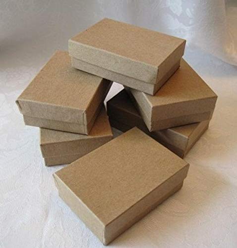 [Australia] - 12-Pack Cotton Filled Kraft Paper Cardboard Jewelry Gift and Retail Boxes 3"x2"1" #32 by Pacific Jewelry Displays 