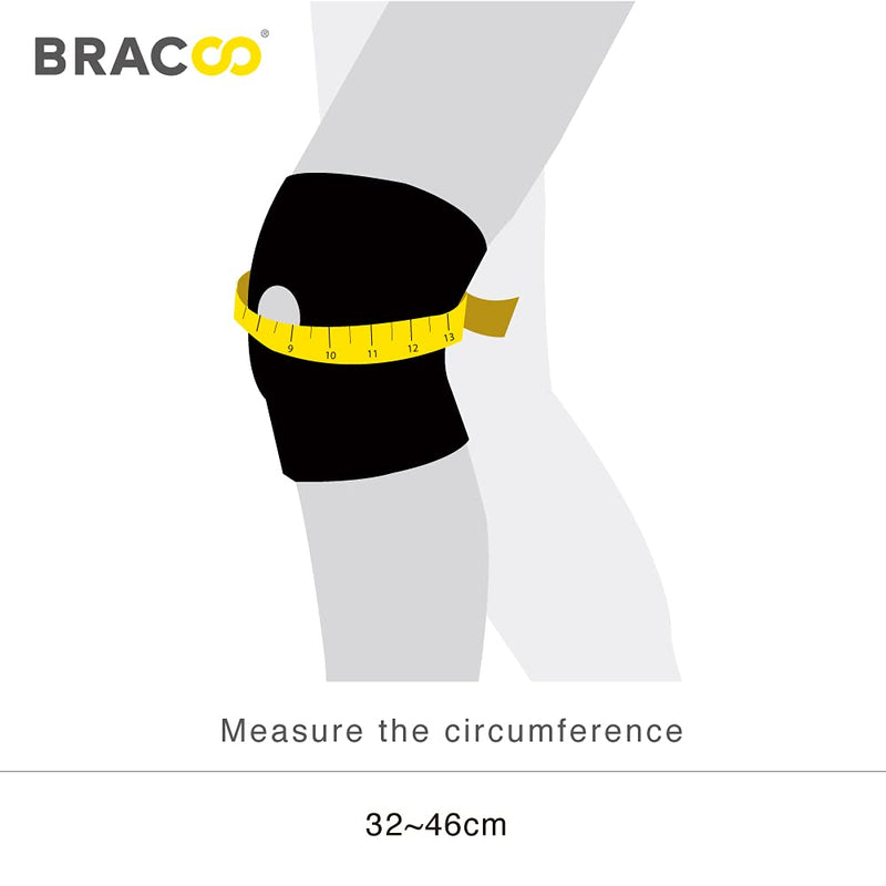 [Australia] - Bracoo Adjustable Compression Knee Patellar Tendon Support Brace for Men Women - Arthritis Pain, Injury Recovery, Running, Workout, KS10 (Black) Black 