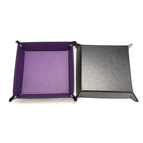[Australia] - Avecell Valet Tray Desktop Storage Organizer, PU Leather Watch Box Wallet Coin Change Key Catchall Tray (Purple) 