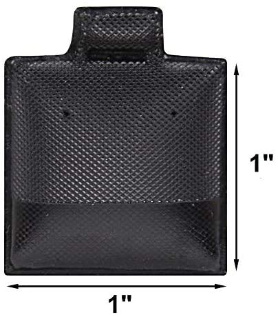 [Australia] - N'icePackaging - 200 Qty Plain Black 1" x 1" Vinyl Puff Pad Earring Cards - for Display & Sales - Clip/Wire/Post Earrings 1" x 1" 