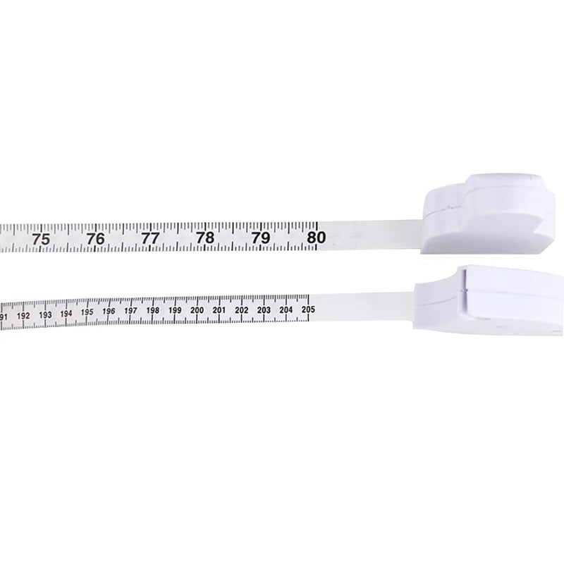 [Australia] - WIN TAPE 80'' 205cm Waist Body Tape Measure with Push Button, Measuring Waist and Arms (White) White 