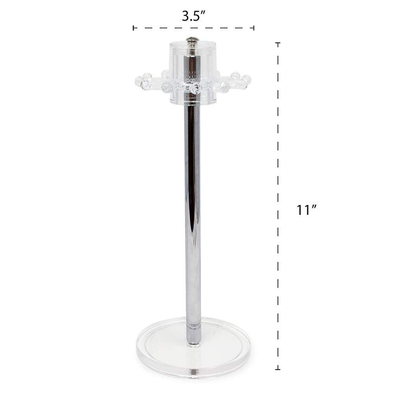 [Australia] - Isaac Jacobs Clear Acrylic Necklace Holder (12 Rotating Hooks) – Hanging Chain Organizer, Sleek & Sturdy Stand for Jewelry – Storage Solution- Bedroom- Bathroom - Countertop - Nightstand 12 Hooks Rotating 