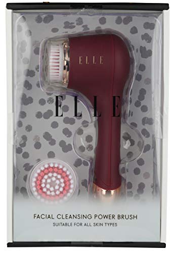[Australia] - Elle Facial cleansing power brush, remove makeup & dirt, exfoliating, deep clean for flawless skin, waterproof, raspberry, 1 Pound Rasberry 