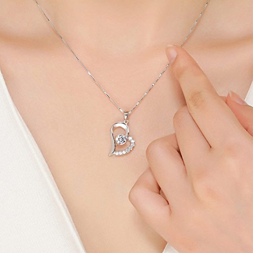 [Australia] - Sterling Silver Heart"Daddy's Girl Love Forever" Necklace Cubic Zirconia Engraved Pendant with Chain 