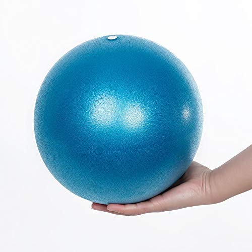 [Australia] - Fortitude Sports Yoga Ball 25cm | Small Soft Mini Pilates Ball for Yoga, Fitness, Core, Stability and Physical Therapy | Inflatable Mini Gym Ball With Inflation Straw Blue 