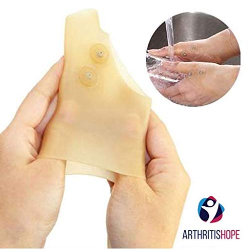 [Australia] - ArthritisHope Wrist and Thumb Support (Skin) - Magnetic Therapy Silicone Gel Glove Protector for Carpal Tunnel, Hand Tendonitis, Typing, Arthritis, Osteoarthritis & Rheumatoid arthritis Pair 