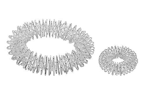 [Australia] - Power-Ring Set - Bracelet (Silver) + Ring (silver small) / Acupressure ring / Massage ring / Massage arm band / Poor massa low silver 