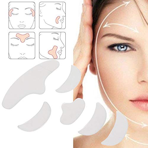 [Australia] - Anti Wrinkle Silicone Patch Pad, 6Pcs Reusable Forehead Eye Chin Face Patch, Skin Lifting Treatment and Prevention of Wrinkles Tools, Reusable Face Smoothing Tape 