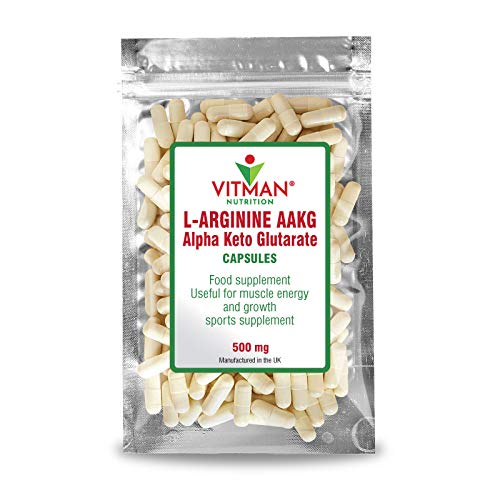 [Australia] - AAKG 500mg 90 Potent Capsules - L-Arginine Alpha Ketoglutarate - Pharmaceutical Grade Bodybuilding - Fitness - Workout Booster - Sports Supplement - UK Made for VitMan Nutrition 
