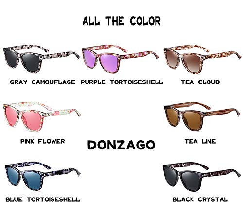 [Australia] - DONZAGO Vintage Pattern Polarized Colorful Lens UV400 Overside Sunglasses for Men and Women Black 