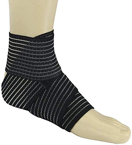 [Australia] - Ankle Support - Ankle Compression Band Wrap Strap Tape, Lightweight and Adjustable, Elastic Thin Ankle Foot Brace for Sprained Ankle, After Fracture, Drop Foot Black 