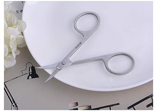 [Australia] - Small Curved Eyebrow Scissors Stainless Steel for Women Beauty Eyelash Extensions Shaping Facial Hair Small Scissors Mustache Beard Nose hair Eyelash trimmer Scissors Cuticle Trimming Remover Tool 1pcs Curved Eyebrow Scissors 