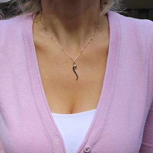 [Australia] - choice of all TItalian Horn Pendant Necklace Talisman Italian Jewelry Lucky Necklace for Personality Gifts E:big silver horn 