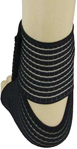 [Australia] - Ankle Support - Ankle Compression Band Wrap Strap Tape, Lightweight and Adjustable, Elastic Thin Ankle Foot Brace for Sprained Ankle, After Fracture, Drop Foot Black 