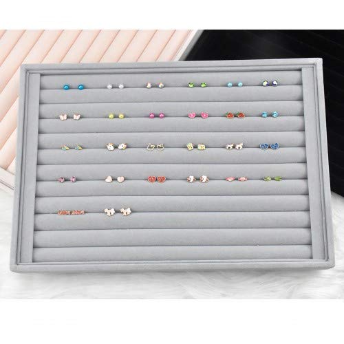 [Australia] - 7 Slots Jewelry Accessories Display Storage Box Case Velvet Ring Showcase Holder Earring Set Tray Organiser - 22.5 14.5 3cm 