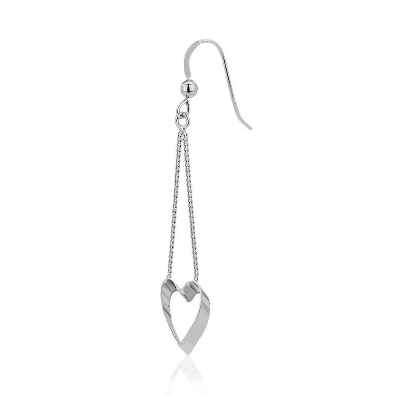 [Australia] - Vanbelle Sterling Silver Jewelry Dangling Heart Earrings with Rhodium Plating for Women and Girls 