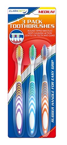 [Australia] - Claradent Medium Bristle Toothbrushes Pack of 3 