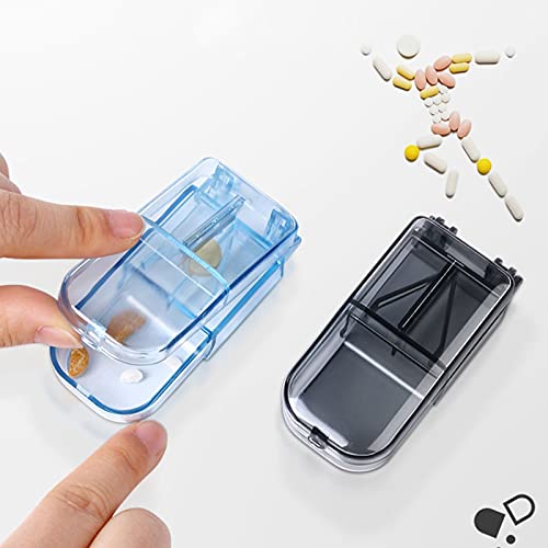 [Australia] - IKAAR 2pcs Pill Cutter Pill Splitter with Blade and Storage Compartment for Small or Large Pills Cut in Half Quarter for Tablet Vitamin Medicine 