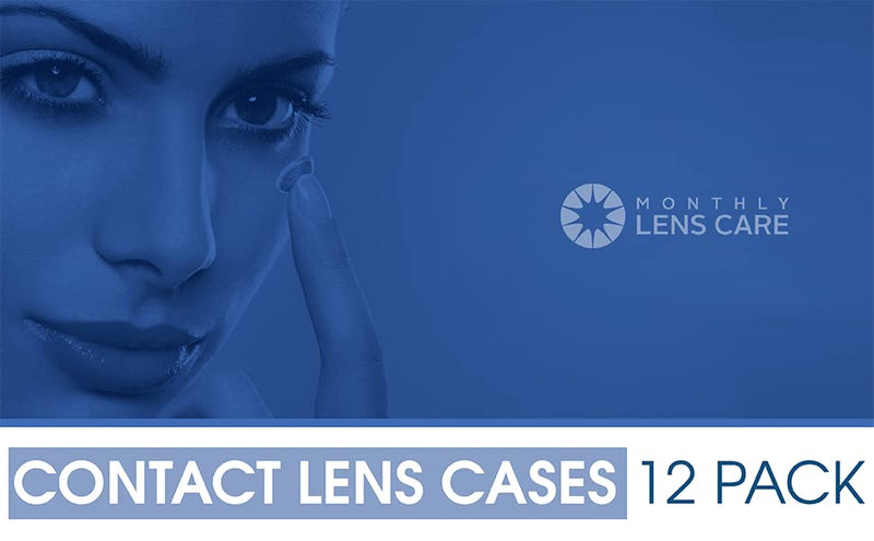 [Australia] - Contact Lens Cases 12 Pack. One Year Supply. Protect Your Eyes by Changing Your Contact Lens Case Monthly Green 