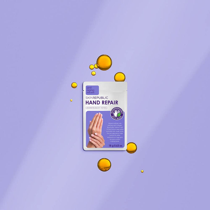 [Australia] - Skin Republic Hand Repair Mask, Intensely Moisturising, Brightens Dark Spots, with Vitamin E, 18g 18 g (Pack of 1) 