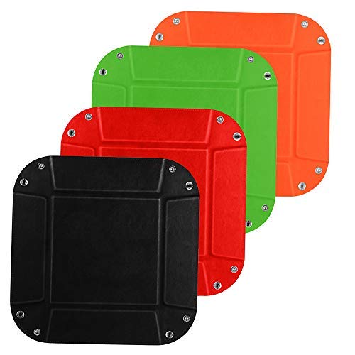 [Australia] - Avecell Valet Tray Desktop Storage Organizer, PU Leather Watch Box Wallet Coin Change Key Catchall Tray (Red) 