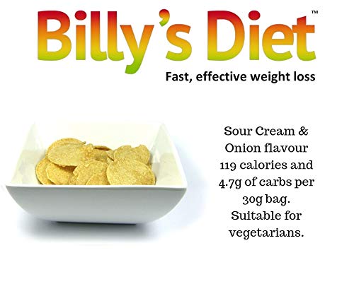 [Australia] - Billy's Diet | Sour Cream & Onion Flavour Diet Snacks | Low Calorie - Low Carb - High Protein - Vegetarian | Pack of 7 x 30g 