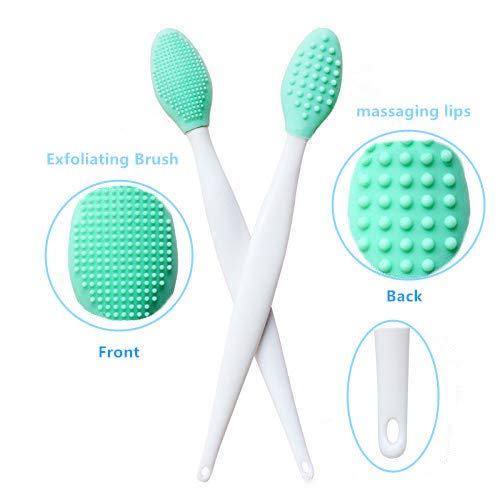 [Australia] - 3 PCS Lip Scrub Brush, Double-Sided Silicone Exfoliating Lip Brush, Exfoliating Brush for Men Women Lip Brush Mini Exfoliating Lip Brush lip lightening for dark lips 