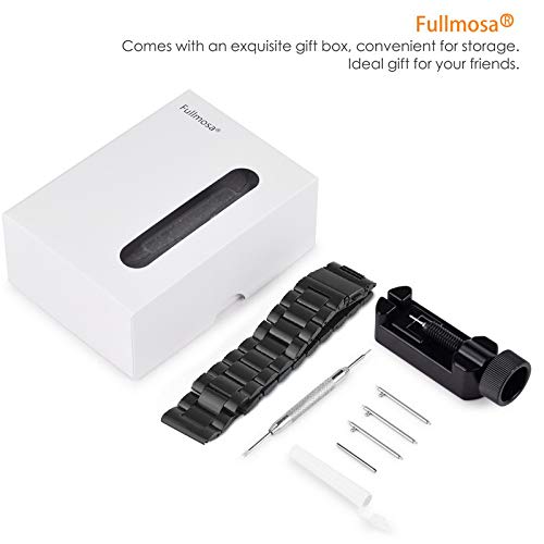 [Australia] - Fullmosa Quick Release Watch Band, Stainless Steel Watch Strap 16mm, 18mm, 20mm, 22mm or 24mm Black 