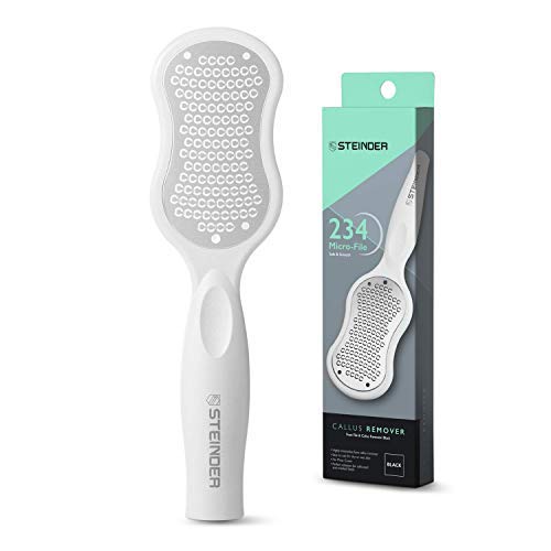 [Australia] - Steinder Foot File for Hard Skin Remover, Foot Scrubber Scraper, Feet Pedicure Kit, Foot Grater, Heel File, Foot Care Kit - White 
