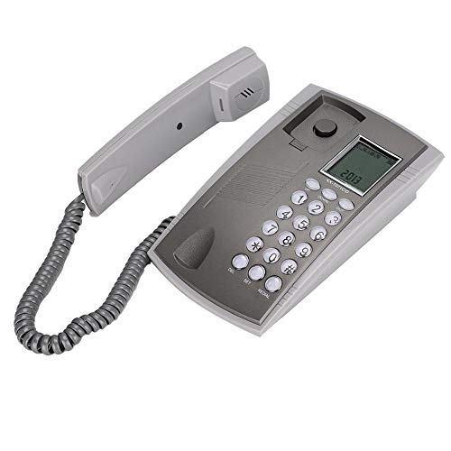 [Australia] - Corded Telephone, Double Magnetic Communication Design Landline Telephone for Home Office Hotel Call Center Gray 