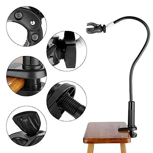 [Australia] - Pet Hair Dryer Holder 360 Degrees Rotatable Hands-free Hair Dryer Stand Aluminum Alloy Gooseneck Dog Cat Grooming Table Hair Dryer Clip Holder with Clamp Mount 