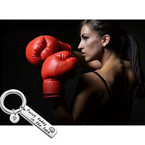 [Australia] - SEIRAA Motivational Quote Jewelry Punch Today in The Face Keychain Graduation Gift Self Care Gift for Her 