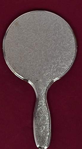 [Australia] - Garden Of Arts Silver Handheld Salon Barbers Hairdressers Extra Big Mirror with Grip Handle 