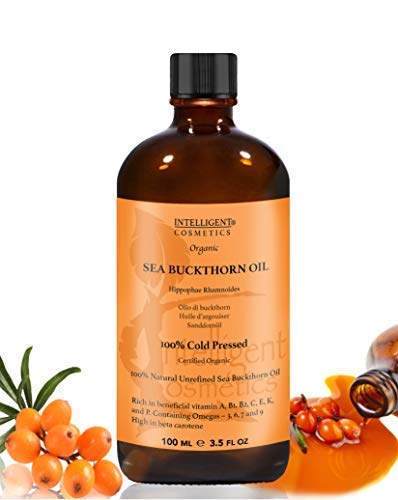 [Australia] - SEA BUCKTHORN OIL 100ML, 100% Cold Pressed Organic, Unrefined, Pure & Natural, Repairs Damaged Skin, Calms Irritated Skin, Heals Rosacea Supplied in Glass Amber Bottle with Pipette 