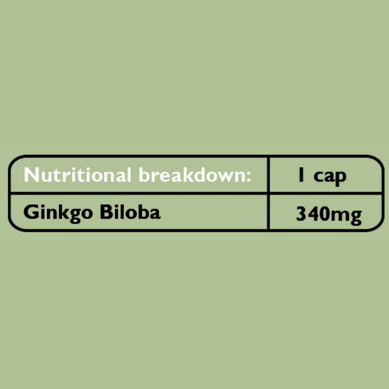 [Australia] - Fushi Organic Ginkgo Biloba Capsules, 60 Caps | Fresh-Ground Whole Food | Memory Boosting Properties | Ethical & Vegan | Made in the UK 