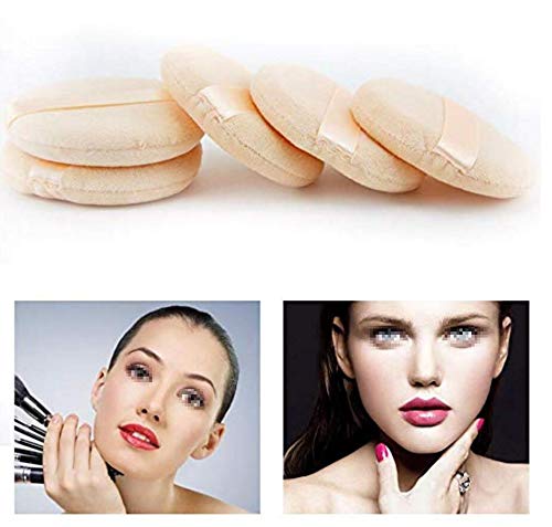 [Australia] - Wholesale 8cm 3.15inch Round Ribbon Cotton Soft Loose Powder Puffs Sponge For Face Makeup Cosmetic Foundation Facial Dry Loose Beauty Tool Blender(10PCS) 