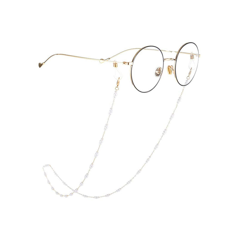 [Australia] - TseenYi Bohemian Anti-skid Glasses Chain Fashion Imitation Pearl Beads Gold Chain Eyeglass Holder Chain Sunglasses Holder Eyeglass Accessories Eyewear Retainer Reading Glasses Strap for Men and Women 