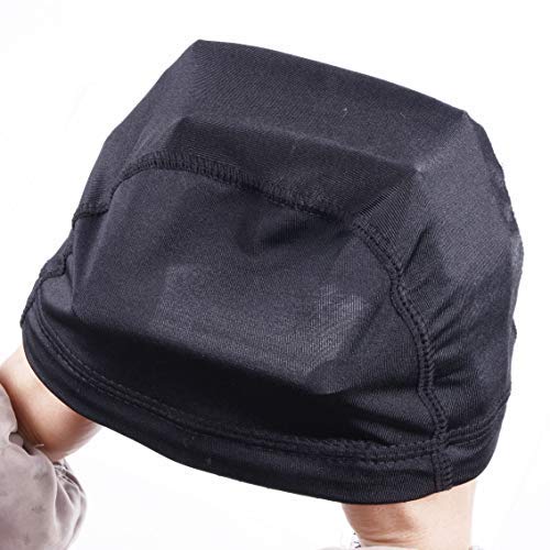 [Australia] - 2 pcs/lot Black Dome Cap for Wig Making Stretchable Hairnets with Wide Elastic Band (L) L 2 PCS Dome Cap 